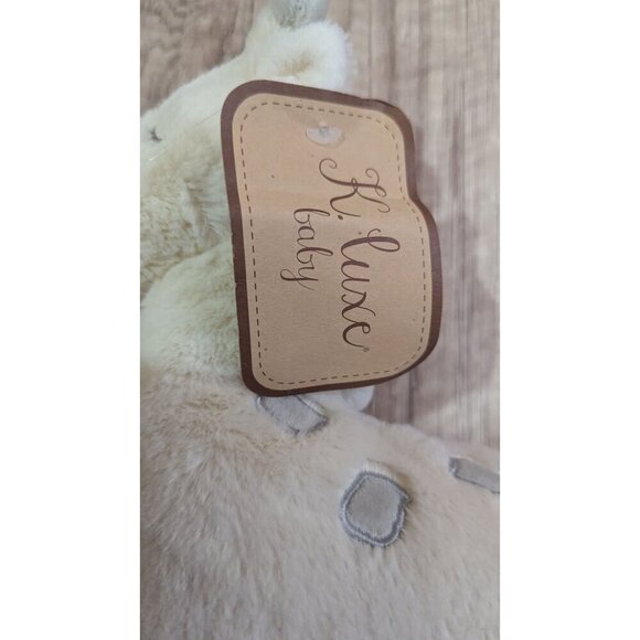 KELLYTOY Giraffe Plush Soft Stuffed 11” Rattle K Luxe Baby Cream Gray Lovey EUC - Picture 7 of 11